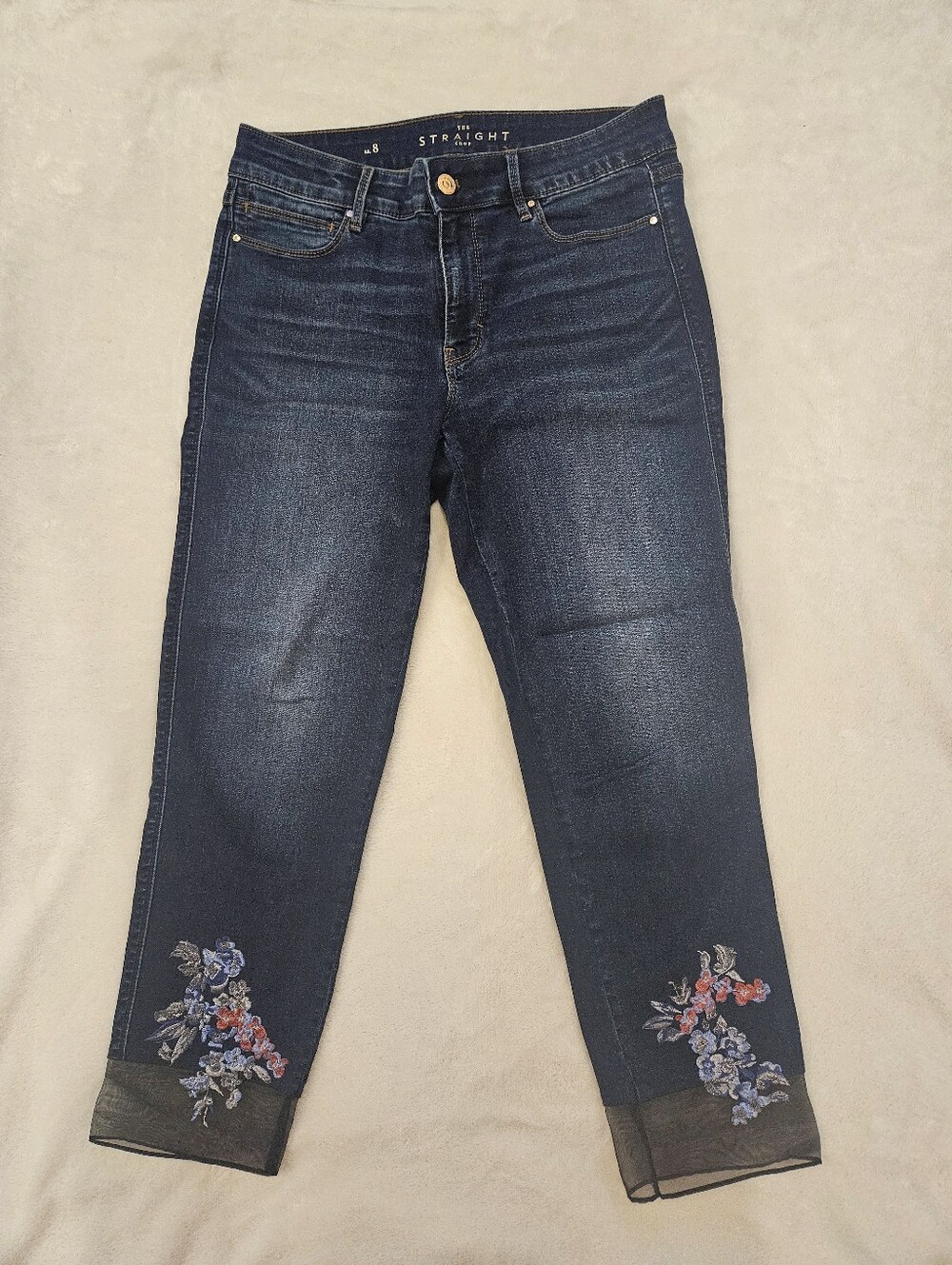 NWOT White House Black Market Dark Blue Cropped Jeans